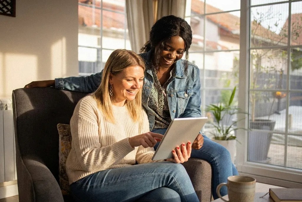 2 friends comparing HSBC international transfers together 